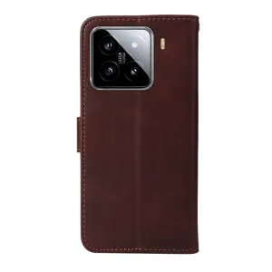 SMOOTH Peňaženkové puzdro pre Xiaomi 15 hnedé