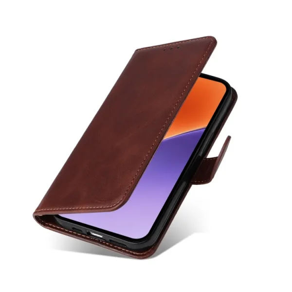 SMOOTH Peňaženkové puzdro pre Xiaomi 15 hnedé