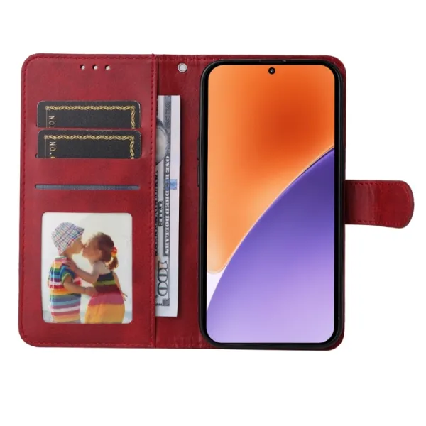 SMOOTH Peňaženkové puzdro pre Xiaomi 15 červené