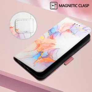ART MARBLE Peňaženkový kryt pre Honor X5c Plus WHITE ORANGE