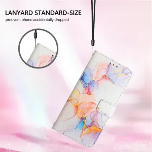 ART MARBLE Peňaženkový kryt pre Honor X5c Plus WHITE ORANGE