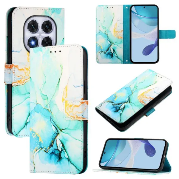 ART MARBLE Peňaženkový kryt pre Xiaomi Redmi Note 14 Pro GREEN