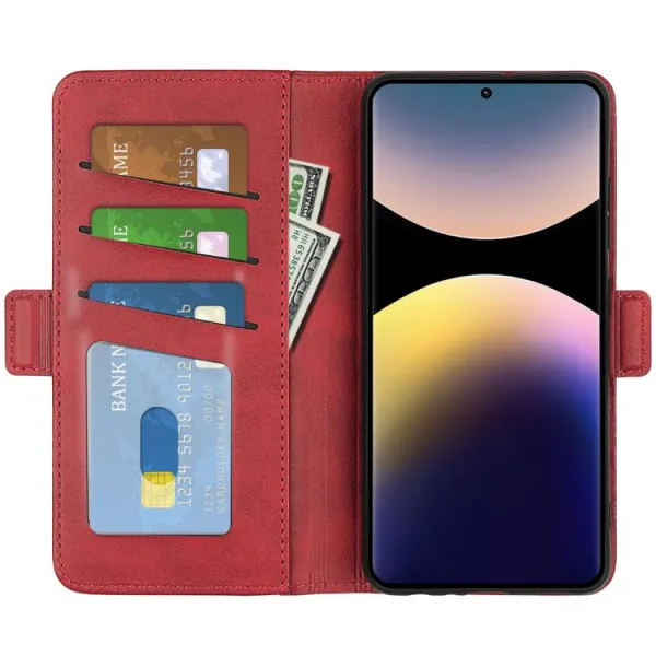SIDE Peňaženkové puzdro pre Xiaomi Redmi Note 14 Pro červené