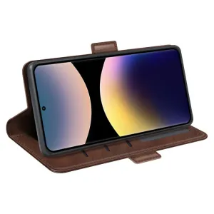 SIDE Peňaženkové puzdro pre Xiaomi Redmi Note 14 Pro tmavohnedé