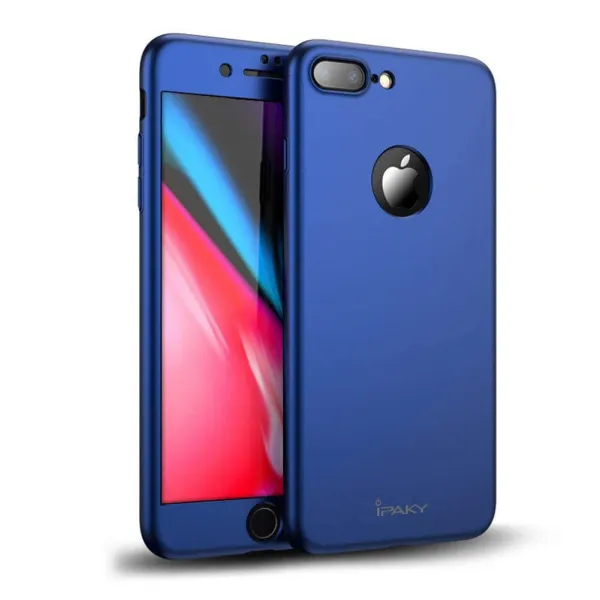 IPAKY 360° Ochranný obal + tvrdené sklo Apple iPhone 8 Plus modrý