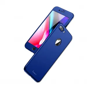 IPAKY 360° Ochranný obal + tvrdené sklo Apple iPhone 8 Plus modrý