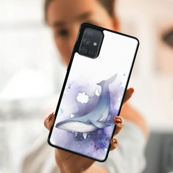 MY ART Silikónový kryt Samsung Galaxy A71 WHALE (242)