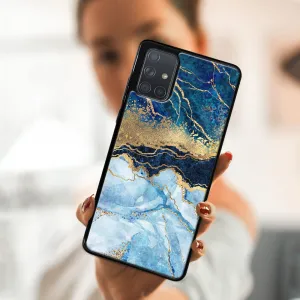 MY ART Silikónový kryt Samsung Galaxy A71 BLUE MARBLE (141)