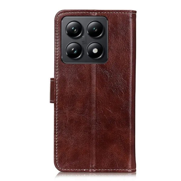RETRO Peňaženkový obal Xiaomi 14T hnedý