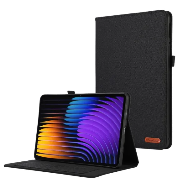FABRIC Zaklápací kryt pre Xiaomi Pad 7 / Pad 7 Pro / Pad 8 / Pad 8 Pro čierny
