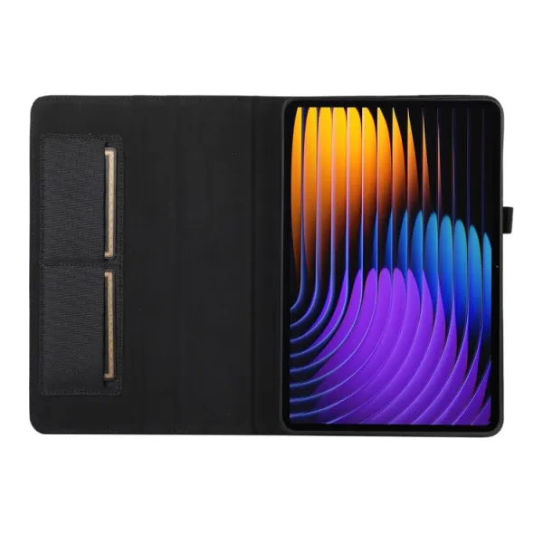 FABRIC Zaklápací kryt pre Xiaomi Pad 7 / Pad 7 Pro / Pad 8 / Pad 8 Pro čierny