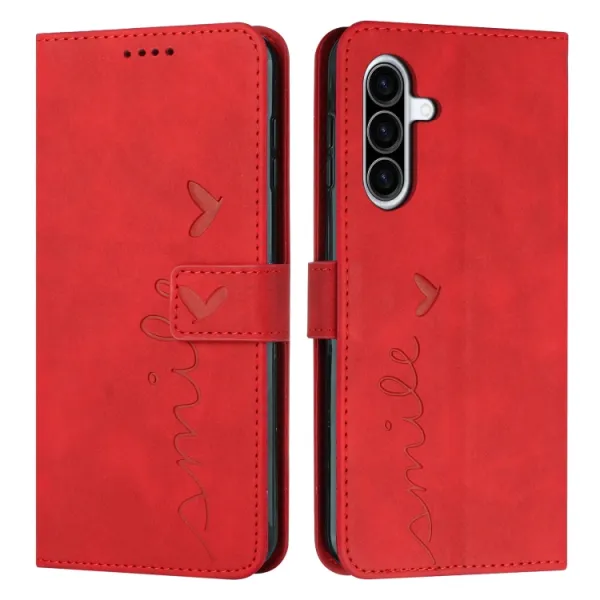 ART SMILE Peňaženkový obal s remienkom pre Samsung Galaxy A36 červený