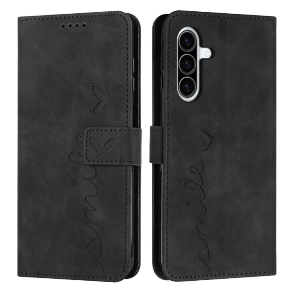 ART SMILE Peňaženkový obal s remienkom pre Samsung Galaxy A36 čierny