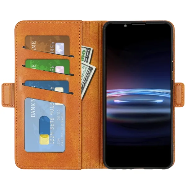 SIDE Peňaženkové puzdro pre Sony Xperia Pro-I svetlohnedé