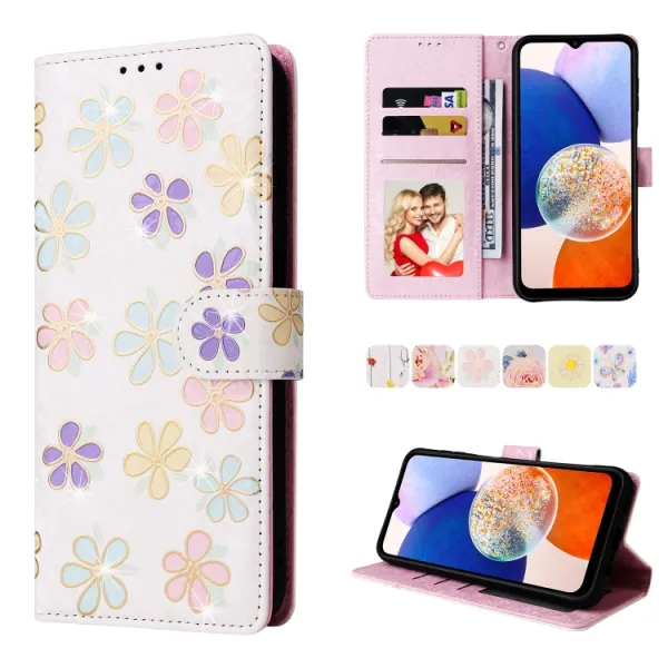 FLOWERY Peňaženkové puzdro pre Samsung Galaxy A15 / A15 5G FLOWER