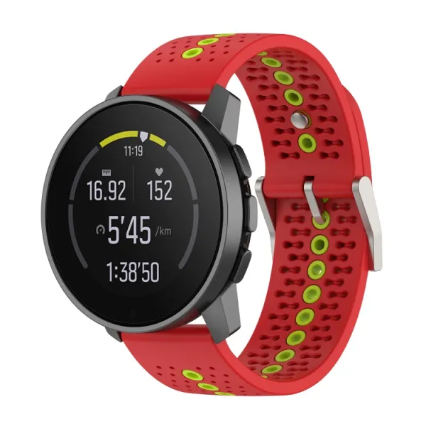 HOLE Silikónový remienok pre Suunto Race / Suunto Race S / Suunto Run červený