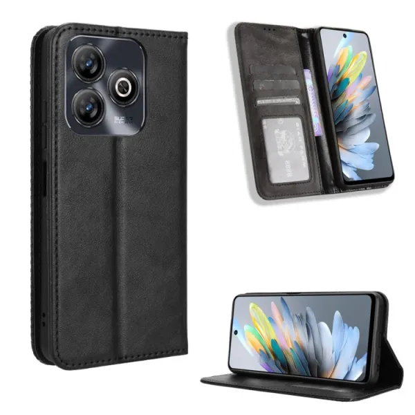 BUSINESS Peňaženkový kryt pre ZTE Blade A75 čierny
