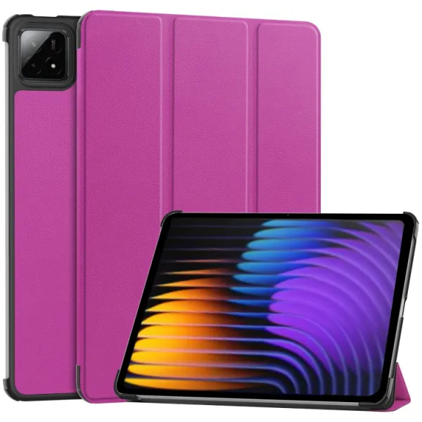 LEATHER Zaklápací kryt pre Xiaomi Pad 7 / Pad 7 Pro / Pad 8 / Pad 8 Pro fialový