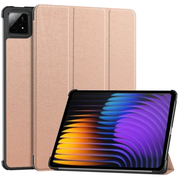 LEATHER Zaklápací kryt pre Xiaomi Pad 7 / Pad 7 Pro / Pad 8 / Pad 8 Pro ružový