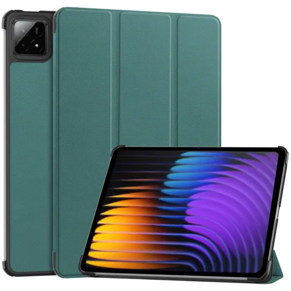 LEATHER Zaklápací kryt pre Xiaomi Pad 7 / Pad 7 Pro / Pad 8 / Pad 8 Pro zelený