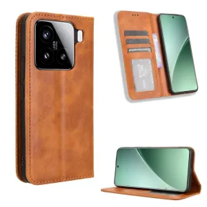 BUSINESS Peňaženkové puzdro pre Xiaomi 15 hnedé