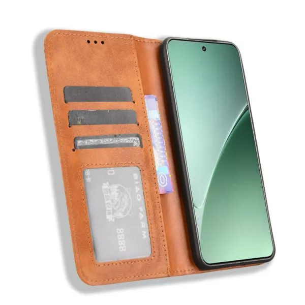 BUSINESS Peňaženkové puzdro pre Xiaomi 15 hnedé