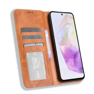 BUSINESS Peňaženkové puzdro pre Samsung Galaxy A56 hnedé