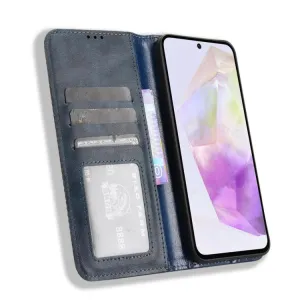 BUSINESS Peňaženkový kryt pre Samsung Galaxy A36 čierny modrý