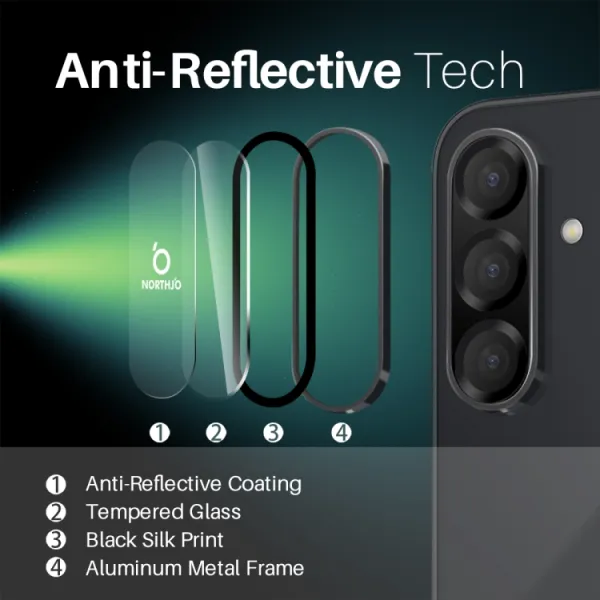 NORTHJO CAMERA LENS Sklo pre fotoaparát Samsung Galaxy A56 BLACK