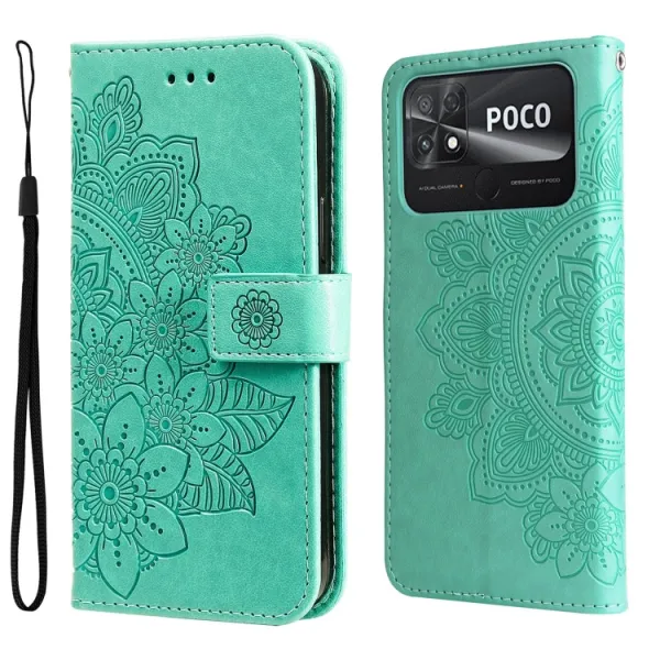 ART MANDALA Peňaženkové puzdro Xiaomi Poco C40 zelené