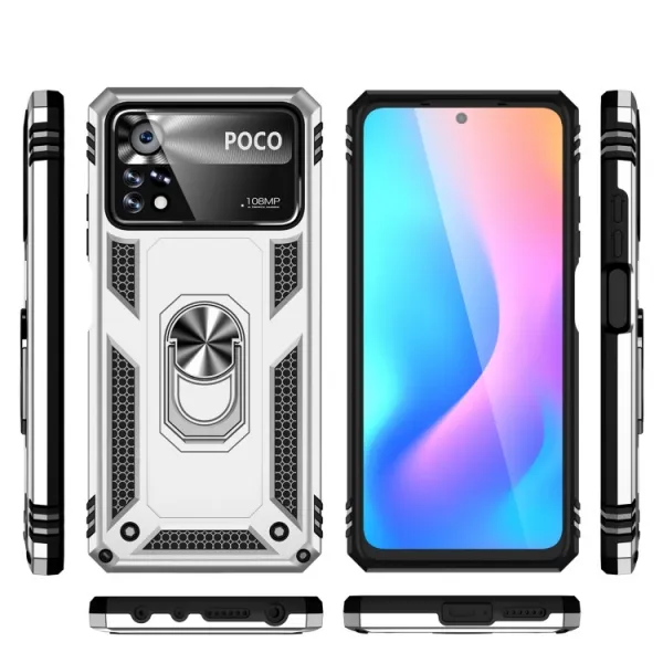 RING Ochranný obal pre Xiaomi Poco X4 Pro 5G strieborný