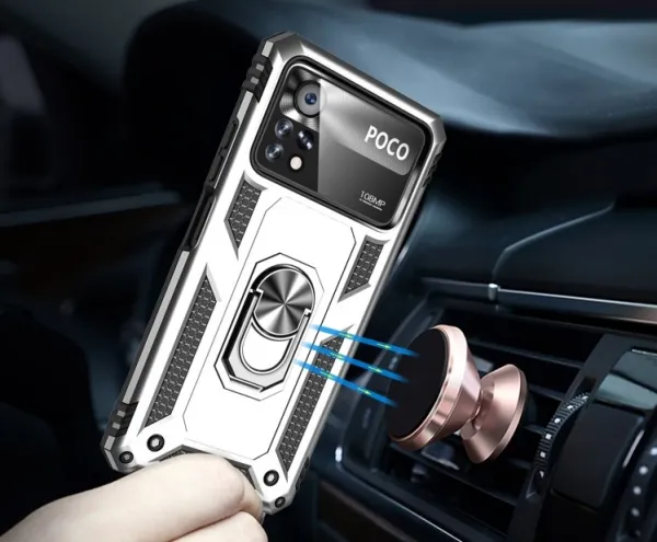 RING Ochranný obal pre Xiaomi Poco X4 Pro 5G strieborný