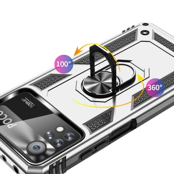 RING Ochranný obal pre Xiaomi Poco X4 Pro 5G strieborný