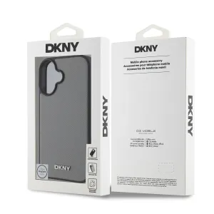 DKNY PU LEATHER SILVER Ochranný kryt Apple iPhone 16 šedý