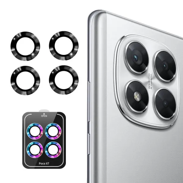 ENKAY ALU Sklo pre fotoaparát Xiaomi Redmi Note 14 Pro 5G / Poco X7 BLACK
