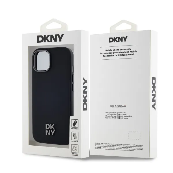 DKNY PU LEATHER Ochranný kryt Apple iPhone 14 čierny