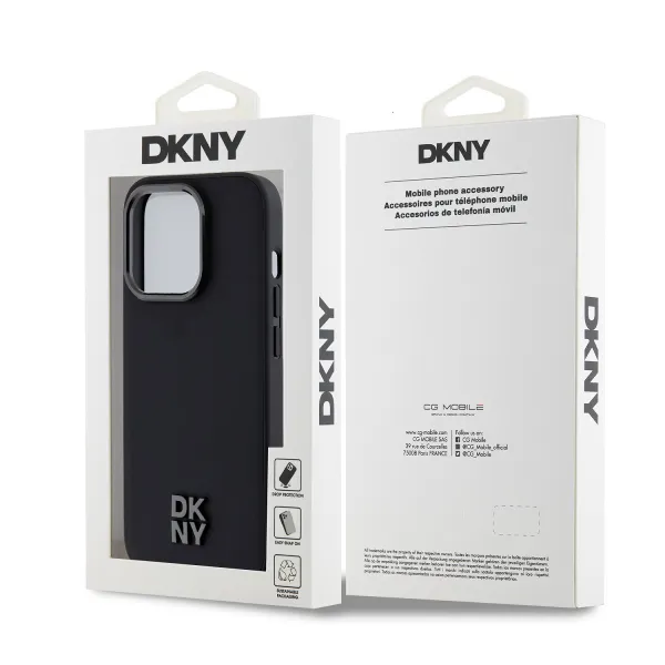 DKNY PU LEATHER Ochranný kryt Apple iPhone 14 Pro Max čierny
