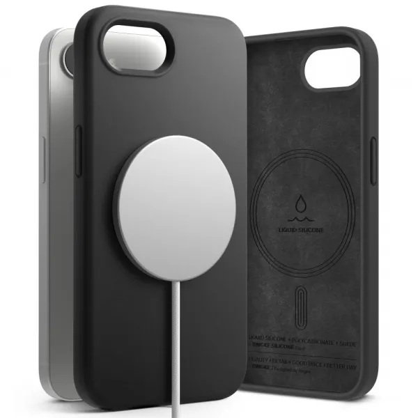 RINGKE SILICONE MAGSAFE Ochranný kryt Apple iPhone 16e / iPhone 17e BLACK