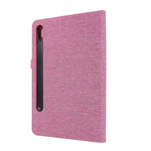 FABRIC Zaklápací obal pre Samsung Galaxy Tab S8+ / S7+ / S7 FE ružový
