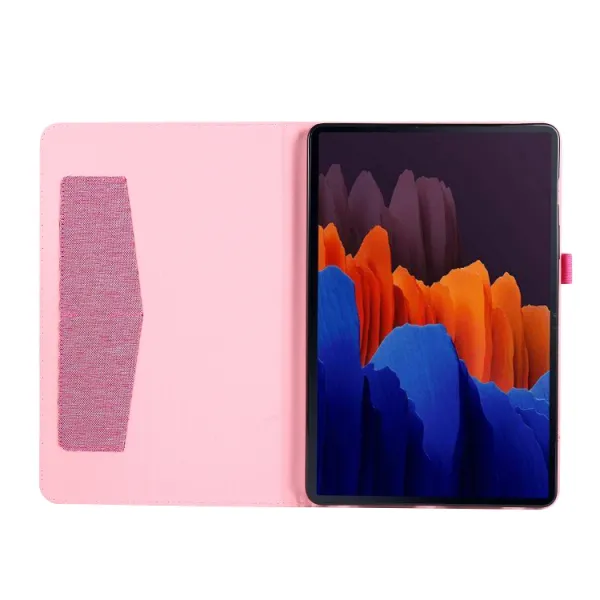FABRIC Zaklápací obal pre Samsung Galaxy Tab S8+ / S7+ / S7 FE ružový