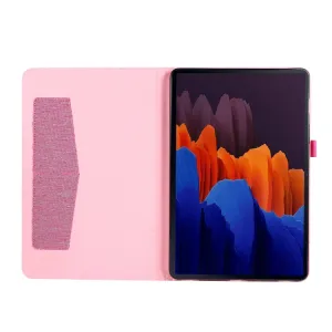 FABRIC Zaklápací obal pre Samsung Galaxy Tab S8+ / S7+ / S7 FE ružový