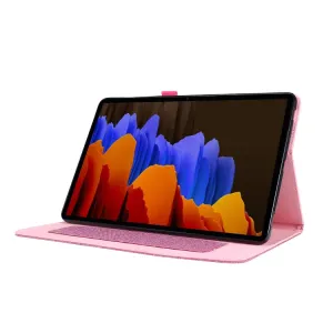 FABRIC Zaklápací obal pre Samsung Galaxy Tab S8+ / S7+ / S7 FE ružový