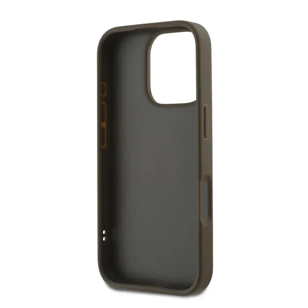 DKNY PU LEATHER Ochranný kryt so šnúrkou Apple iPhone 16 Pro Max zelenohnedý