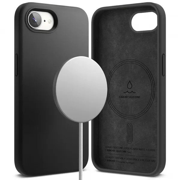 RINGKE SILICONE MAGSAFE Ochranný kryt Apple iPhone 16e / iPhone 17e BLACK