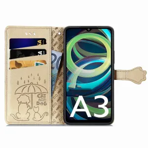 ART ANIMALS Peňaženkový obal pre Xiaomi Redmi A3 zlatý