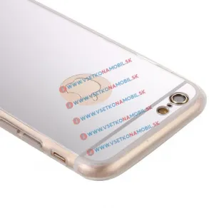 Zrkadlový silikónový obal iPhone 6 / 6S strieborný