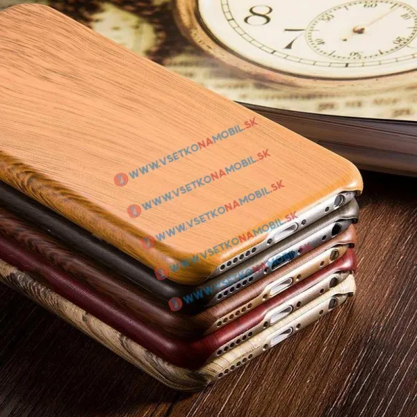 Plastový obal Apple iPhone 6 / 6S WOOD tmavý