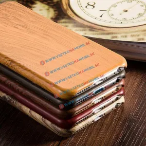 Plastový obal Apple iPhone 6 / 6S WOOD tmavý