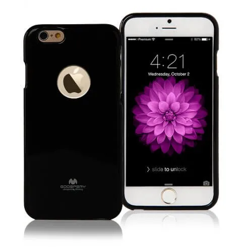 MERCURY JELLY gumený obal Apple iPhone 6 / 6S čierny