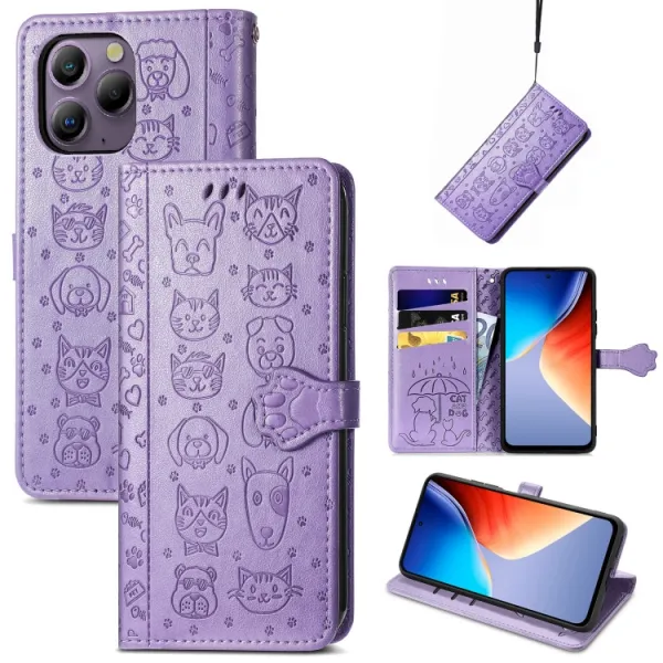 ART ANIMALS Peňaženkový obal pre Blackview A96 fialový